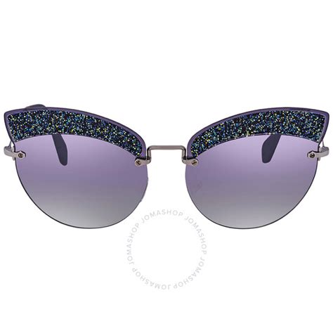 collection mu 58ts d47148 miu miu|Miu Miu Grey Gradient Blue/ Silver Mirror Cat Eye Ladies .